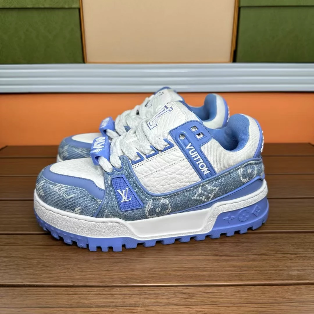 99新 LouisVuitton/路易威登 板鞋 / trainer 胖丁 牛仔蓝/ 35码