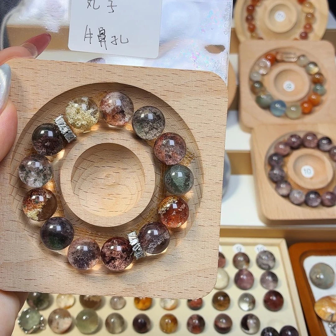 丸***子水晶手链银S925镶嵌手链不退不换