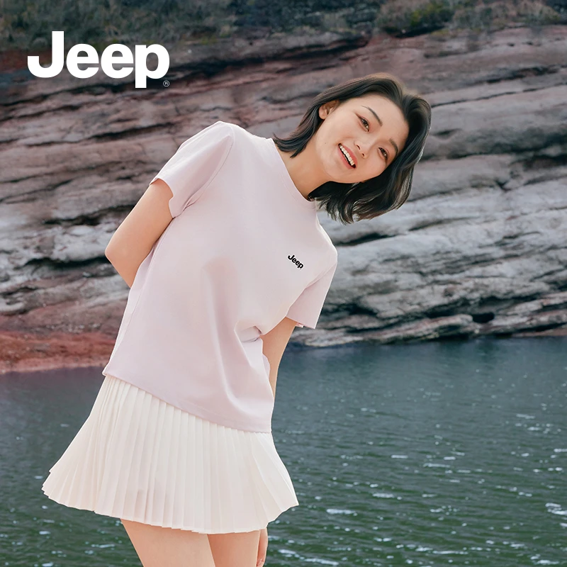 JEEP/吉普短袖女款2025新款胖子不显胖内搭半袖打底衫夏季休闲