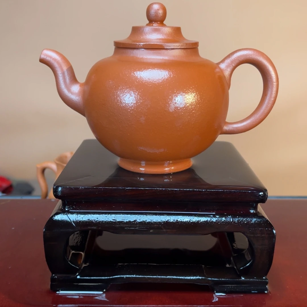 紫砂茶壶高端380cc朱泥立帽宫灯