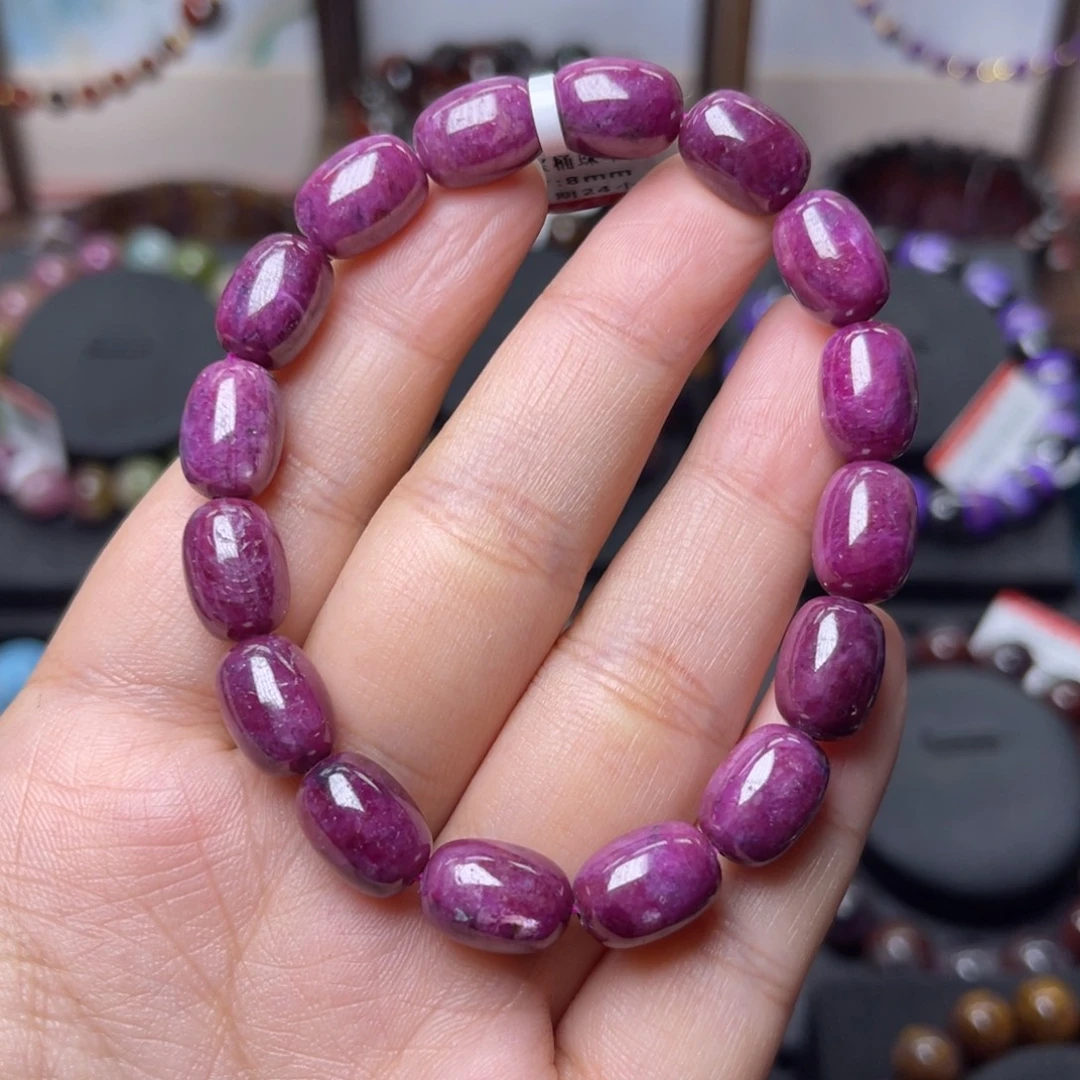 红宝石手链未镶嵌红宝桶珠手链