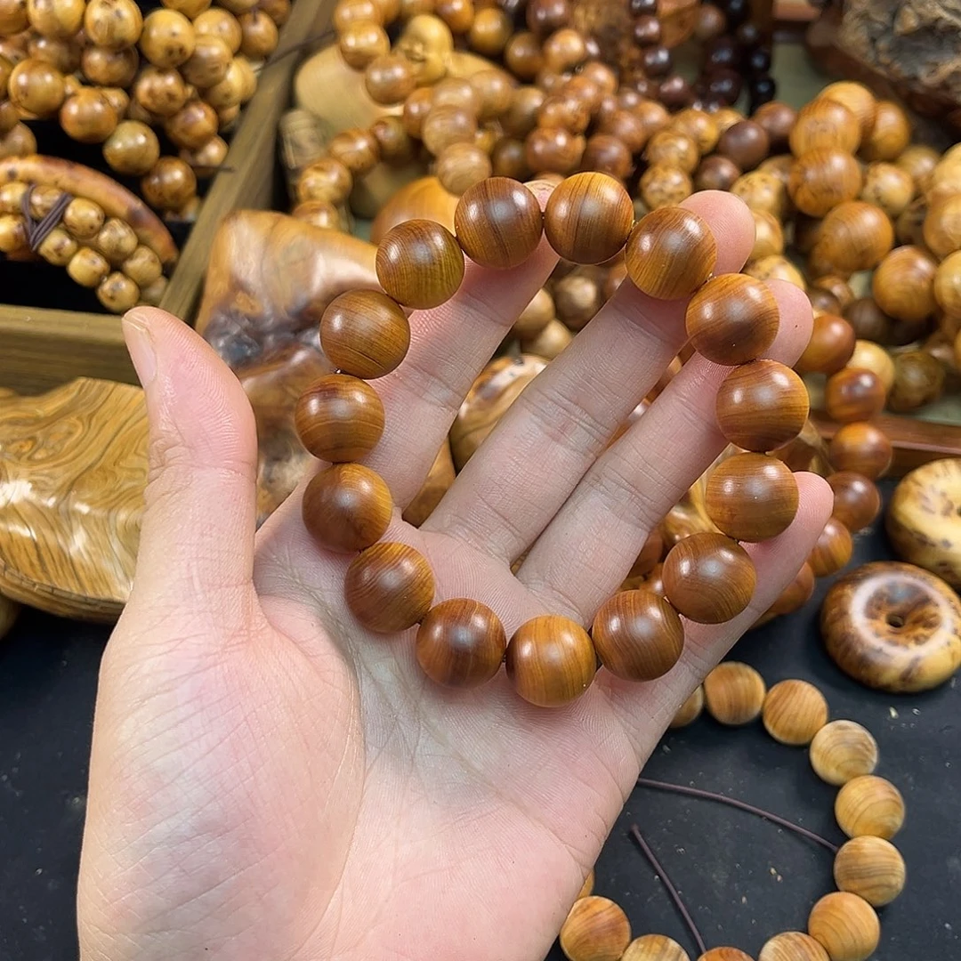 柏木（崖柏）手串/手链15黑油蚕丝纹