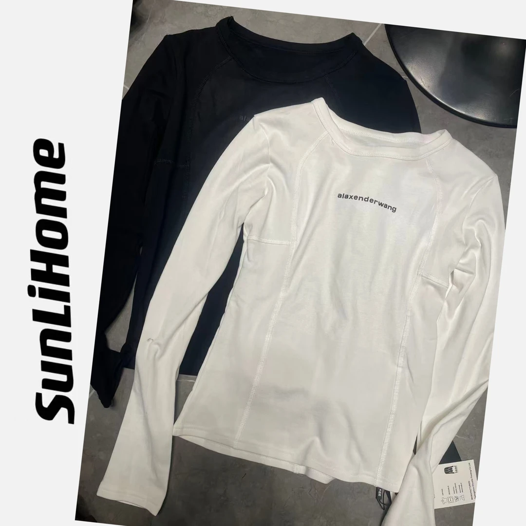 SL-【磨毛T恤】9983＃圆领磨毛修身打底T恤