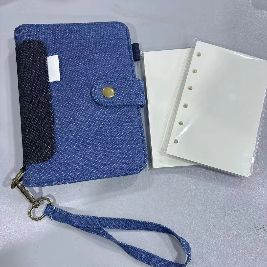 A7款牛仔布面钱包多功能手帐本1壳2芯