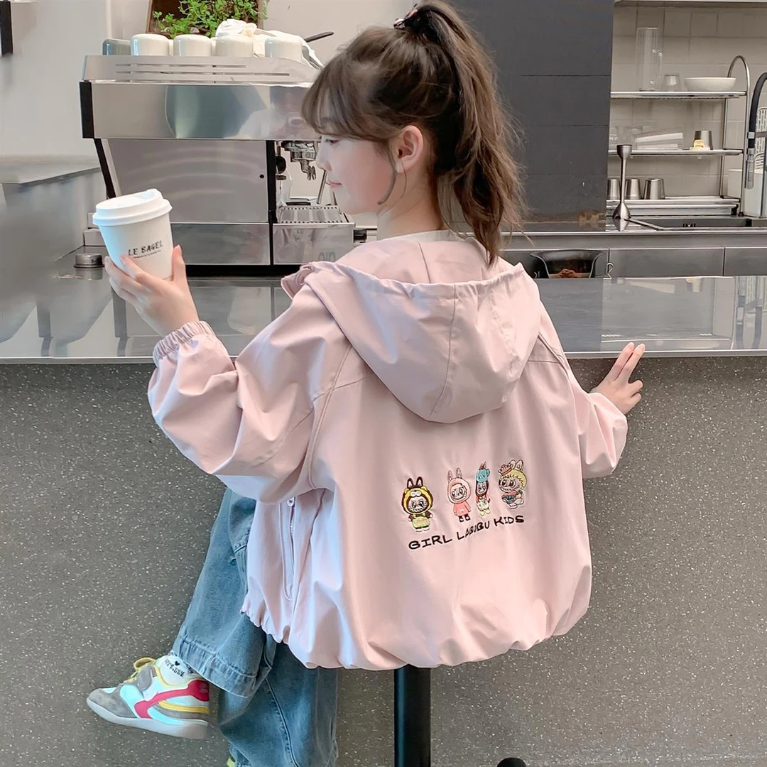 女童外套春秋2025新款儿童秋装冲锋衣洋气童装小女孩时髦夹克上衣