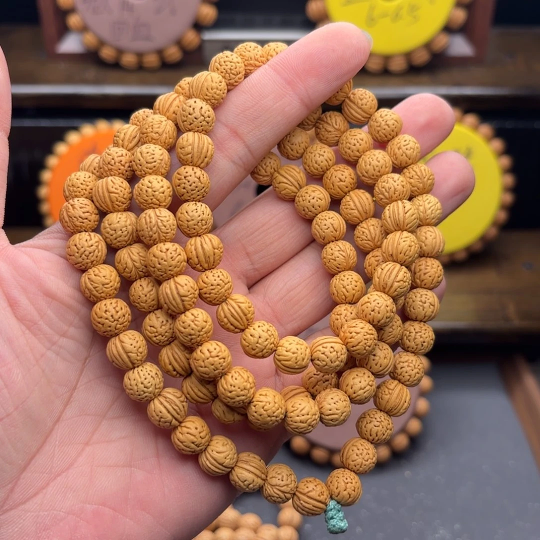 手串桃核野生桃核脖挂108矮桩无修