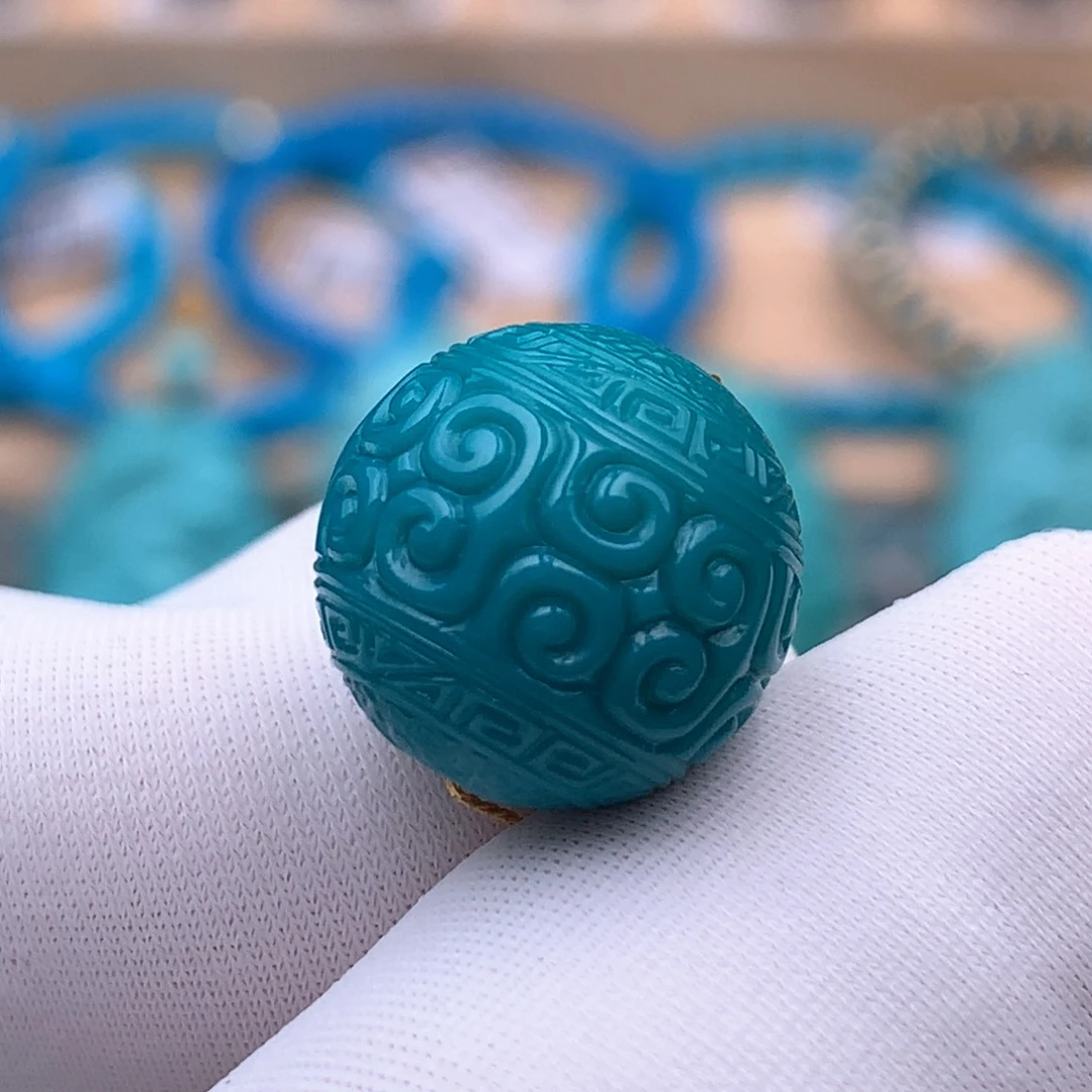 绿松石未镶嵌珠宝奇石13.9mm