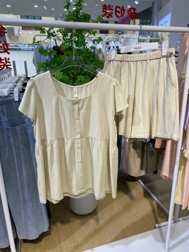 【实体店品质】孕妇装夏时尚棉麻套装
