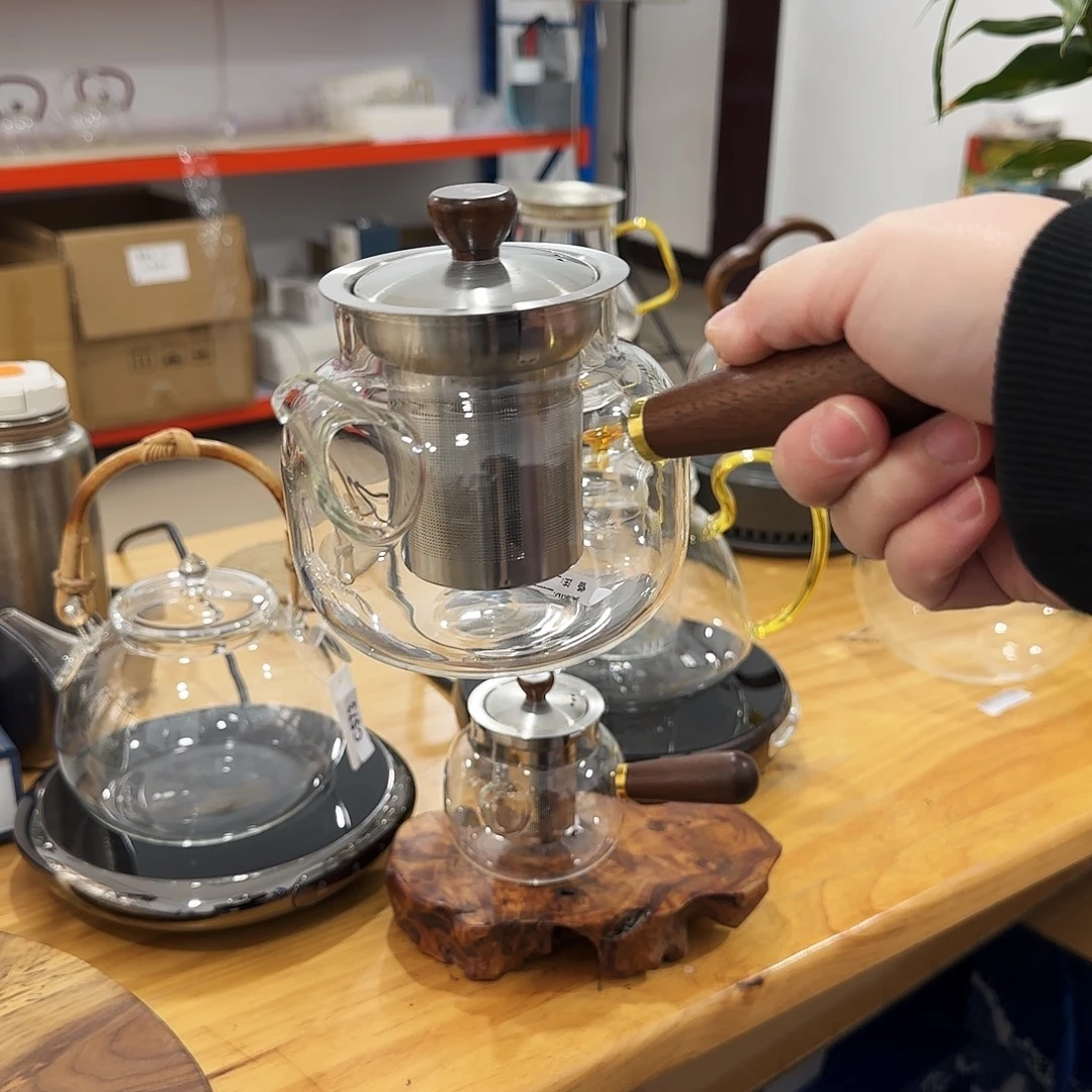 154大茶壶木把手高硼硅