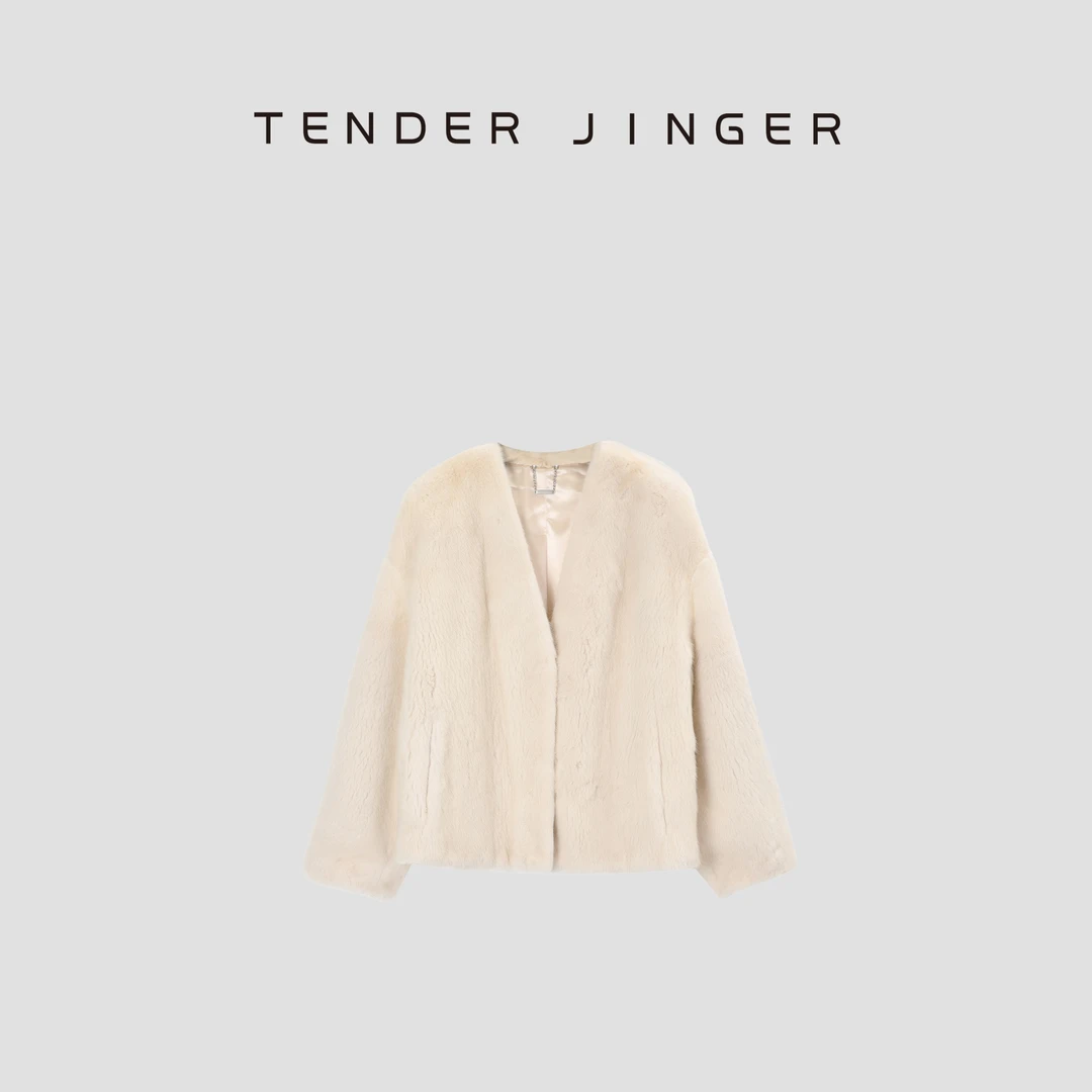 Tender Jinger【奢华的冬季】V领短款水貂外套T54DPS41081