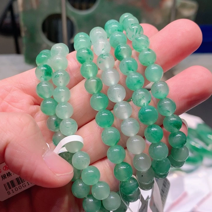 石英质玉（非洲翠）合金手链