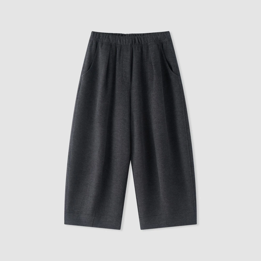 【冬姐自主品牌】VOR 美利奴羊毛松紧腰8分蛋形裤子 V25300382