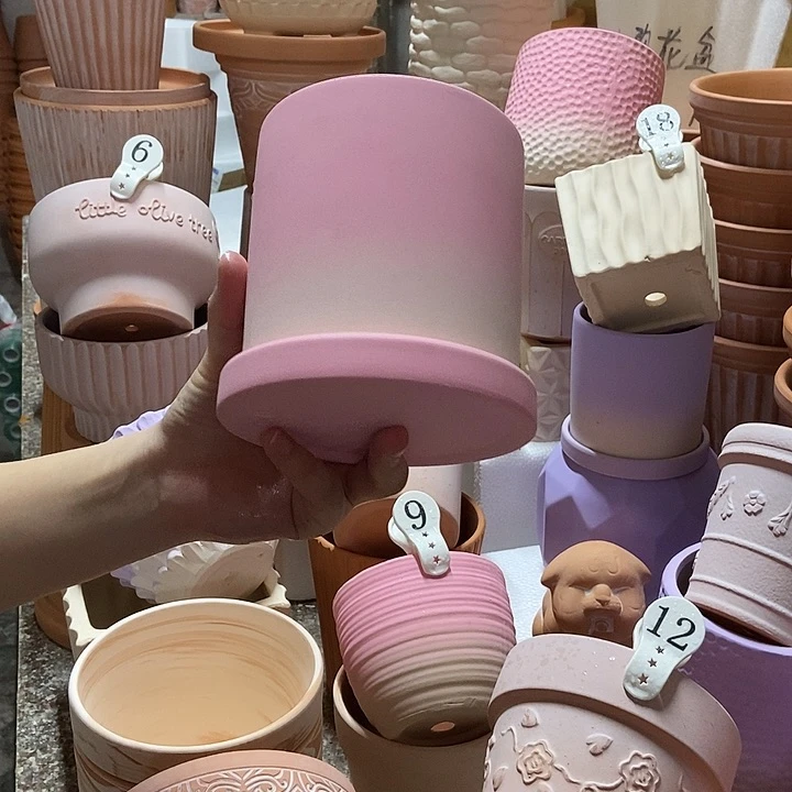 11×11渐变粉直筒+托