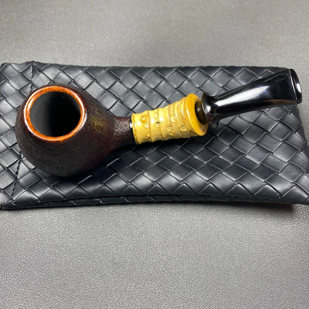 独立制斗师，清凉作品，手工烟斗喷砂竹节弯斗
