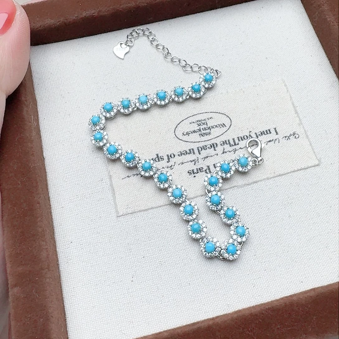 绿松石手链银S925镶嵌