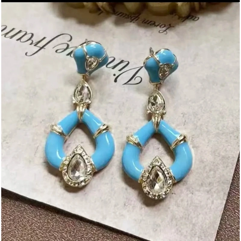 铜合金合成锆石耳饰 铜合金8207民族风度假耳饰