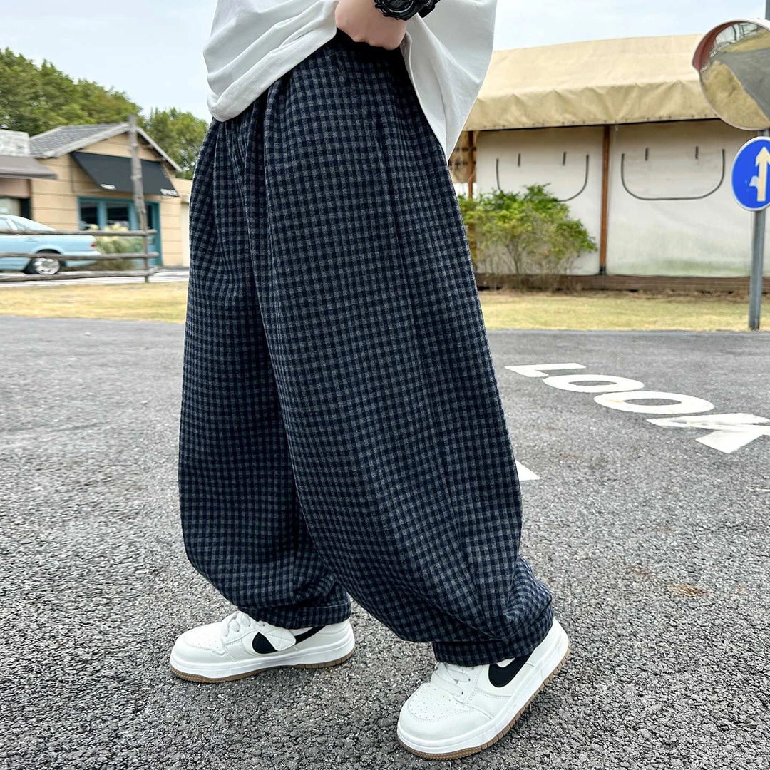 童装男童格子休闲裤秋冬季2025秋装新款子KZ263230