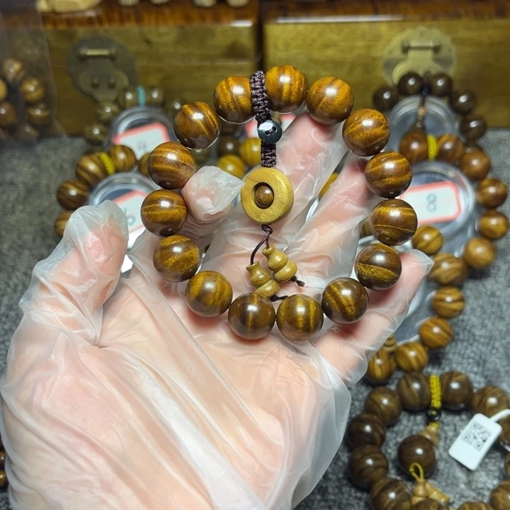 楠木（金丝楠）手串/手链枯木红油水波1.5