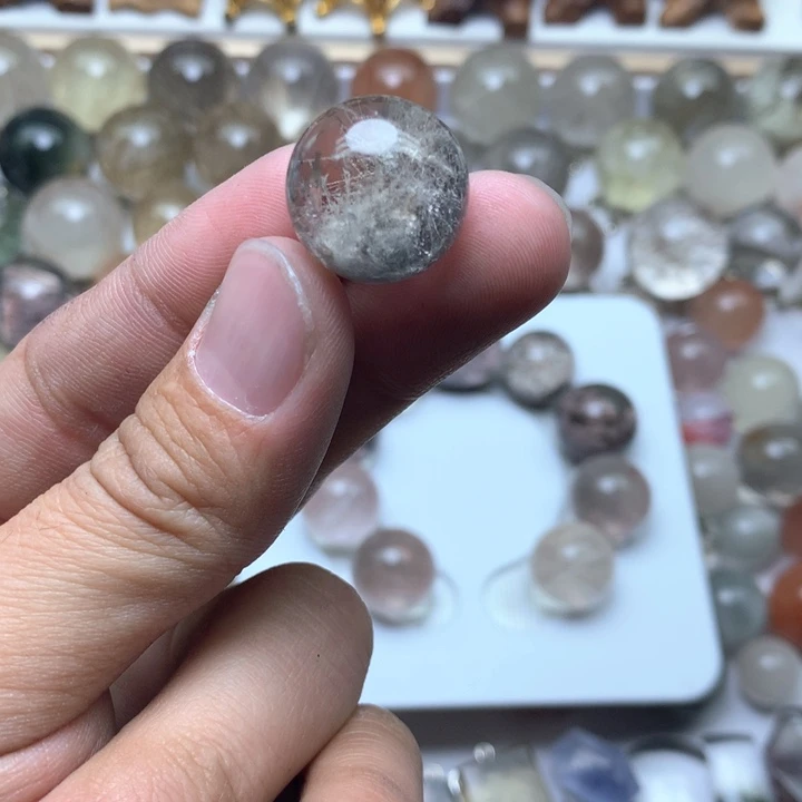 水晶珠宝半成品未镶嵌丁*幽灵穿发球