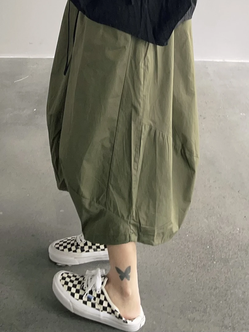 Z073 七分气球裤日系高街百搭春季ins宽松小众设计感