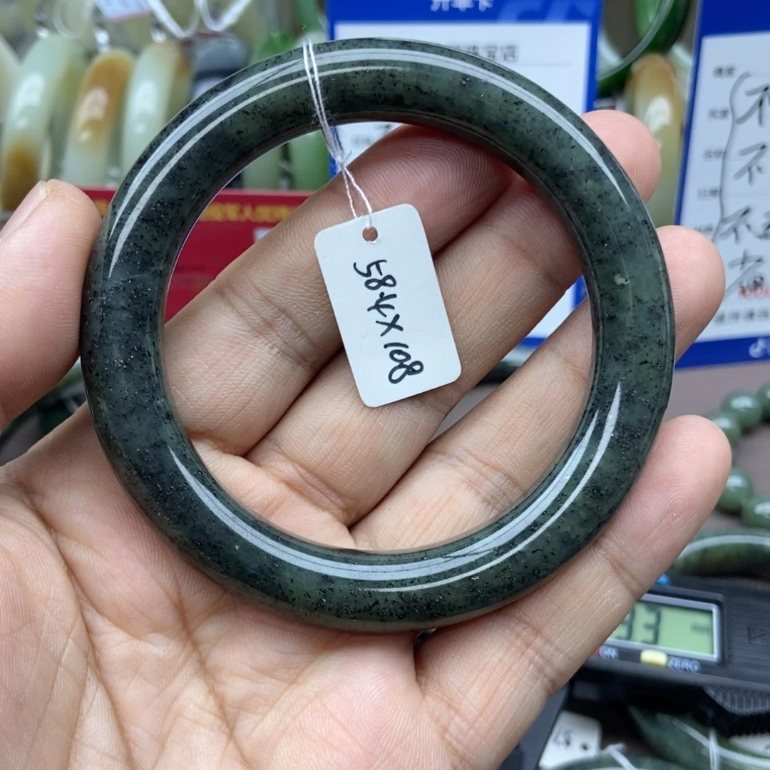 和田玉手镯未镶嵌天*58