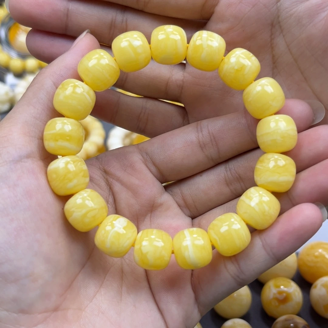 琥珀未镶嵌手串同料老邢手串13mm