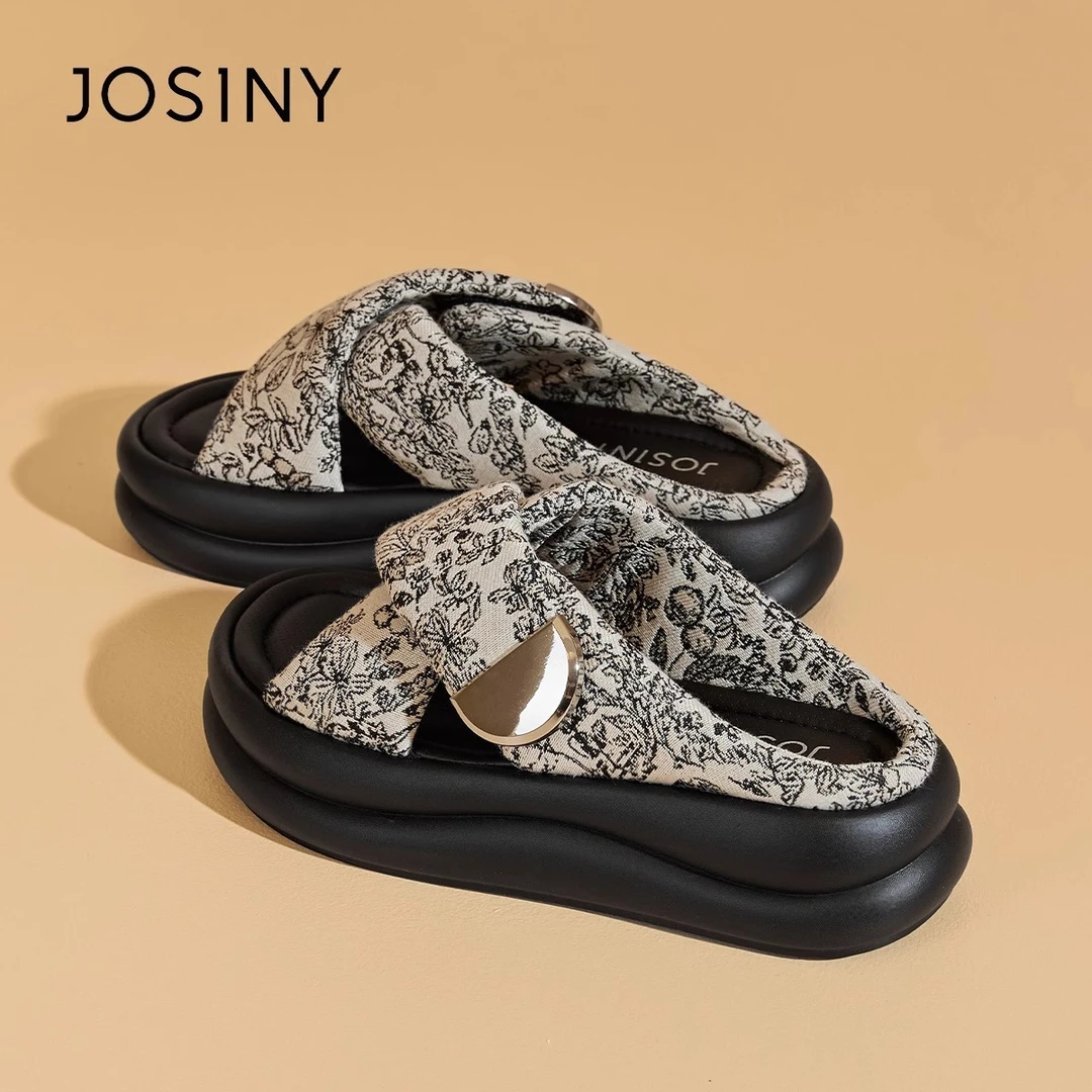 卓诗尼配裙子厚底拖鞋女2025新款夏季外穿国风凉拖鞋新中式女鞋子