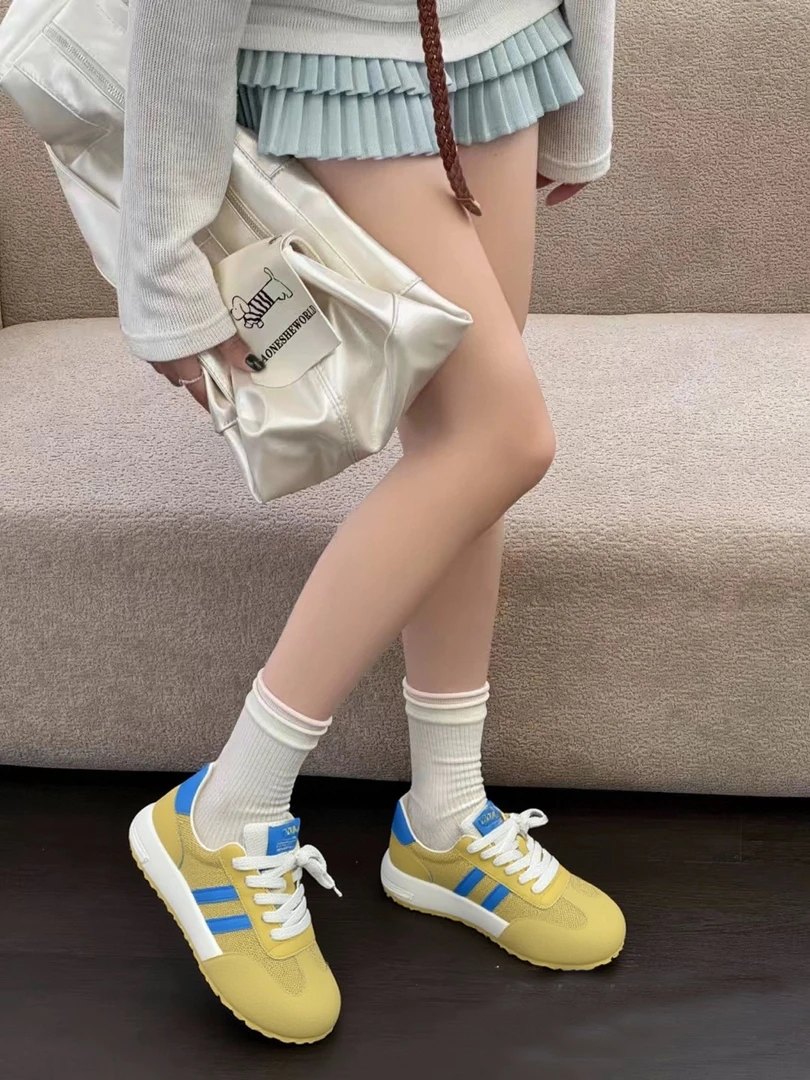 【蛋黄派】夏季厚底网面轻便百搭德训鞋女985