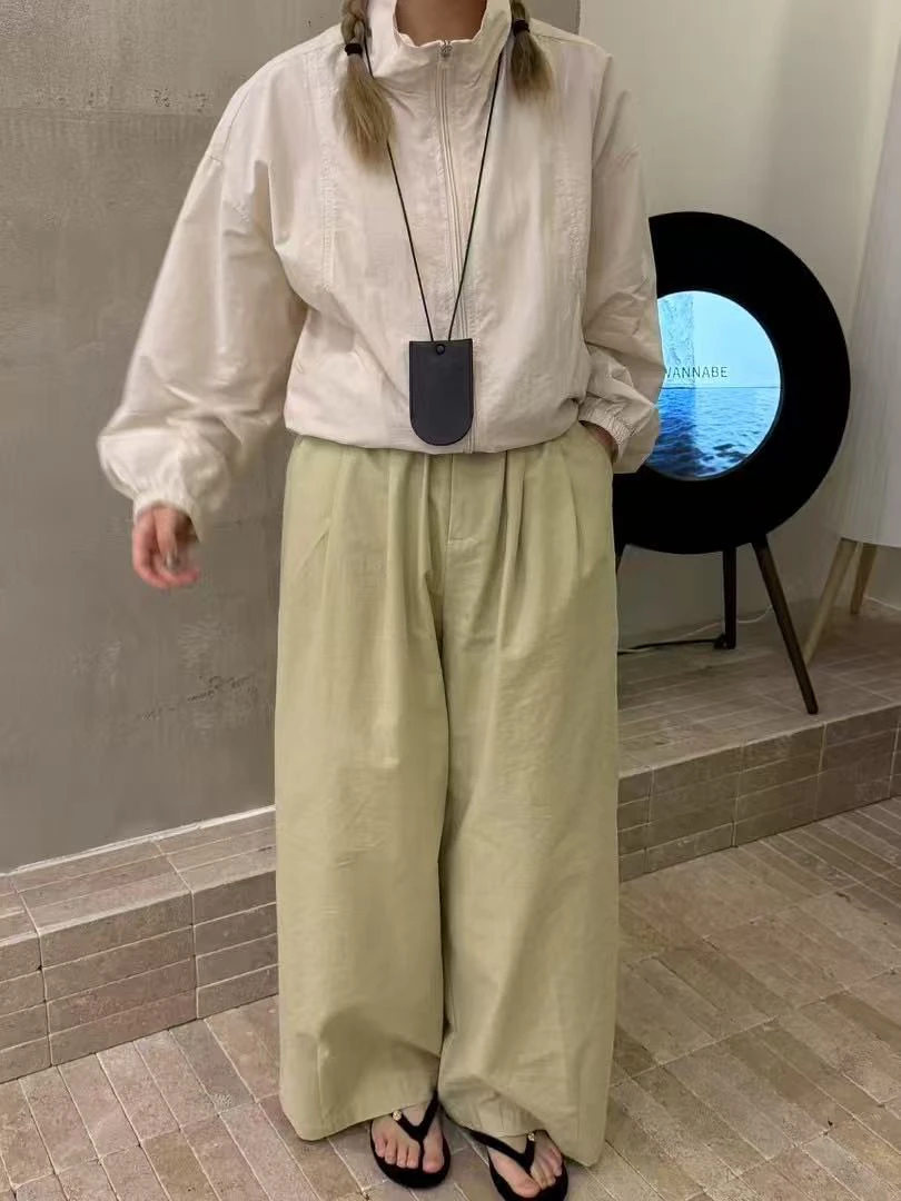 恩熙·新款韩版褶皱宽松显瘦阔腿裤休闲裤9533