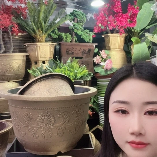 复合凤纹70花盆2个有孔