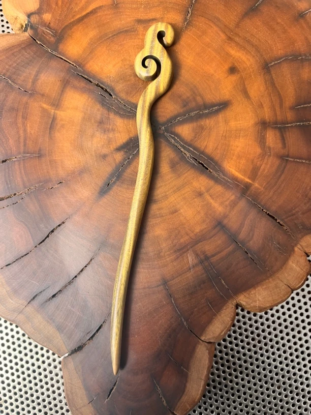 A26绿檀百搭民族风简约拂晓发簪古风