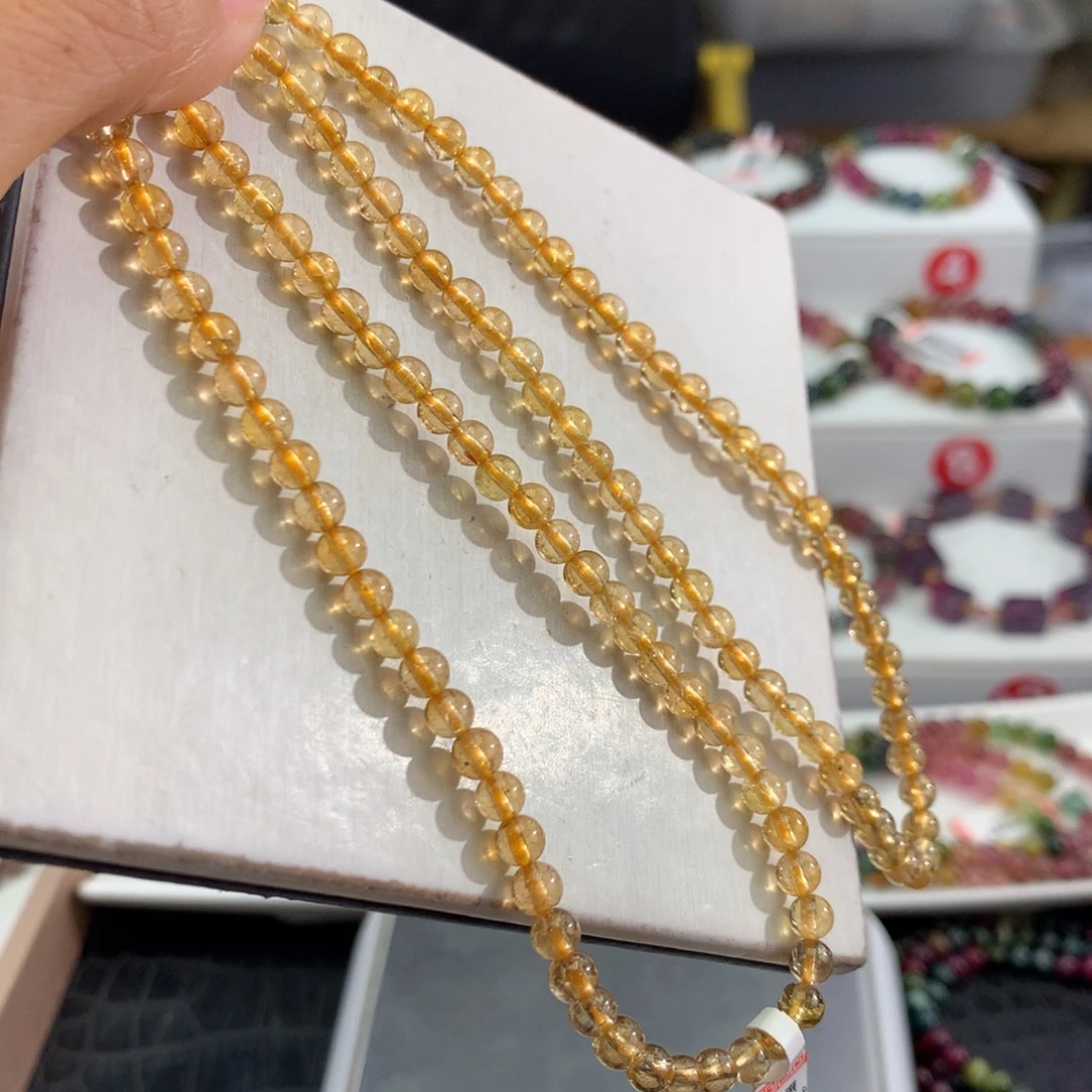 未镶嵌碧玺手链    4.7mm。