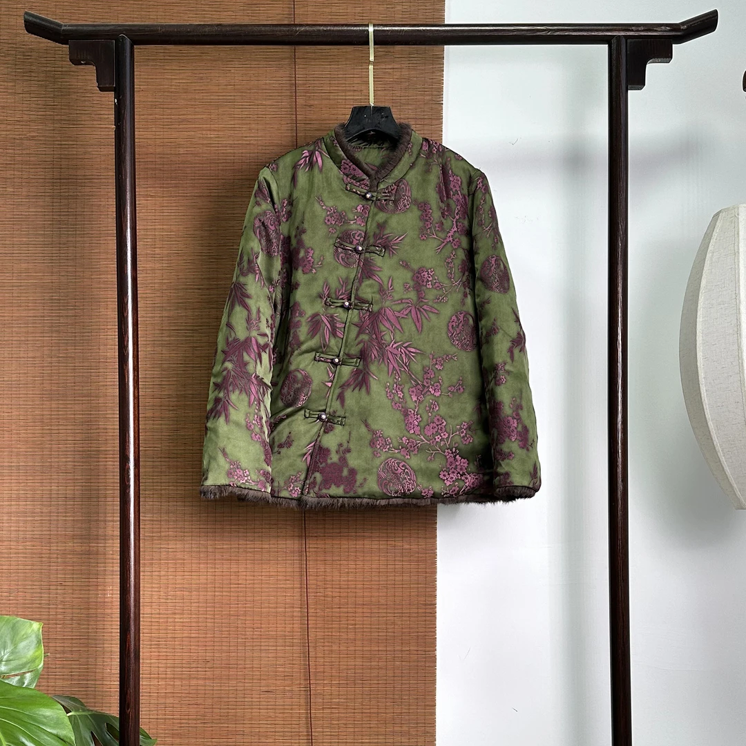 【253920】紫竹画境  新中式秋冬款 梅花加厚棉服