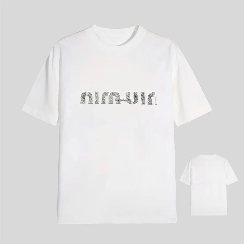 【20号链接-MIN家硅胶】短袖T恤男女同款宽松经典双色立体硅胶印花