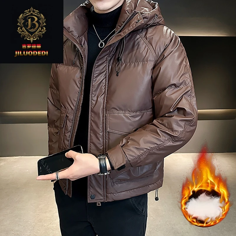 保暖轻薄羽绒服男士冬季外套短款潮牌加厚袄子男2025年新款