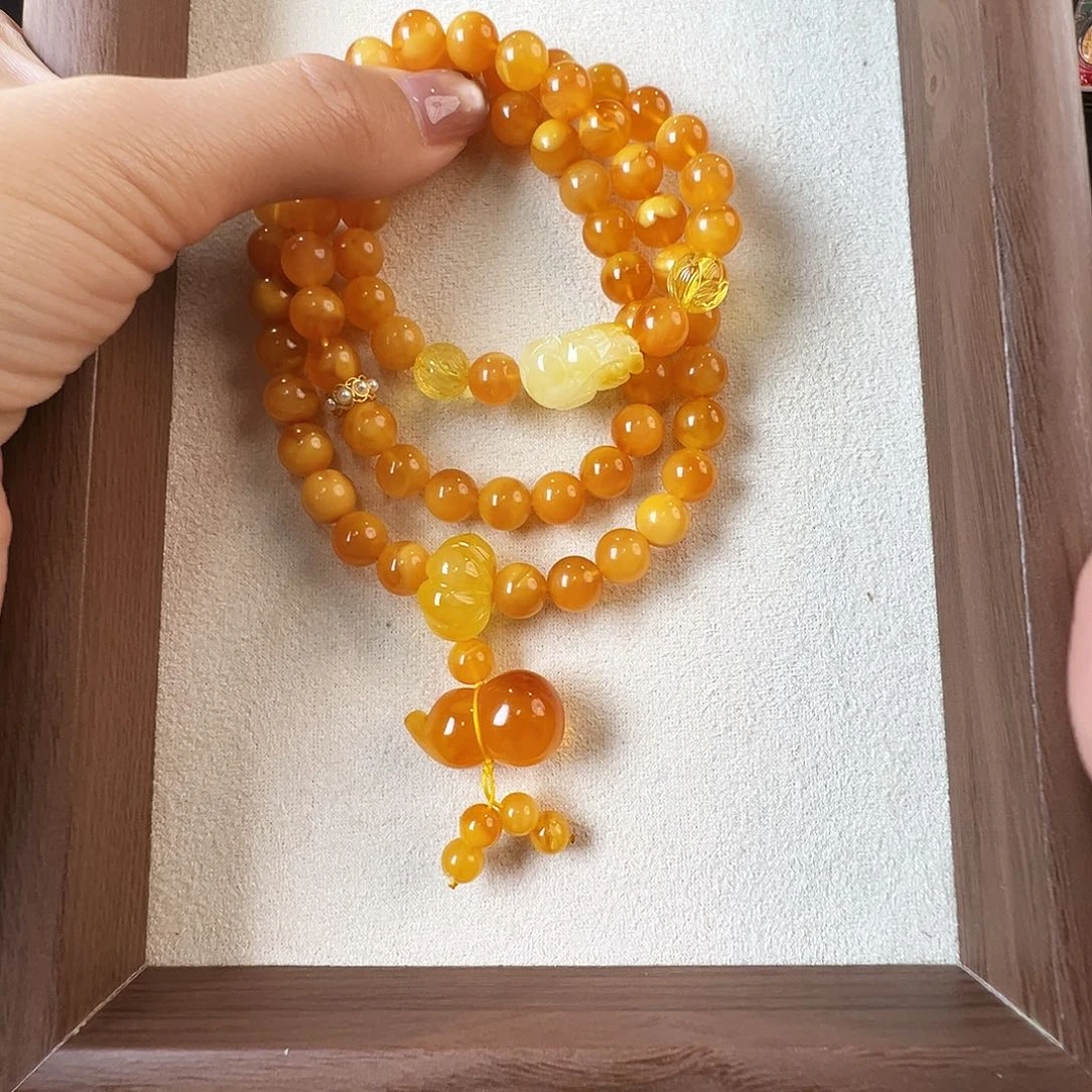 ****6未镶嵌蜜蜡手串蜜蜡8.2mm