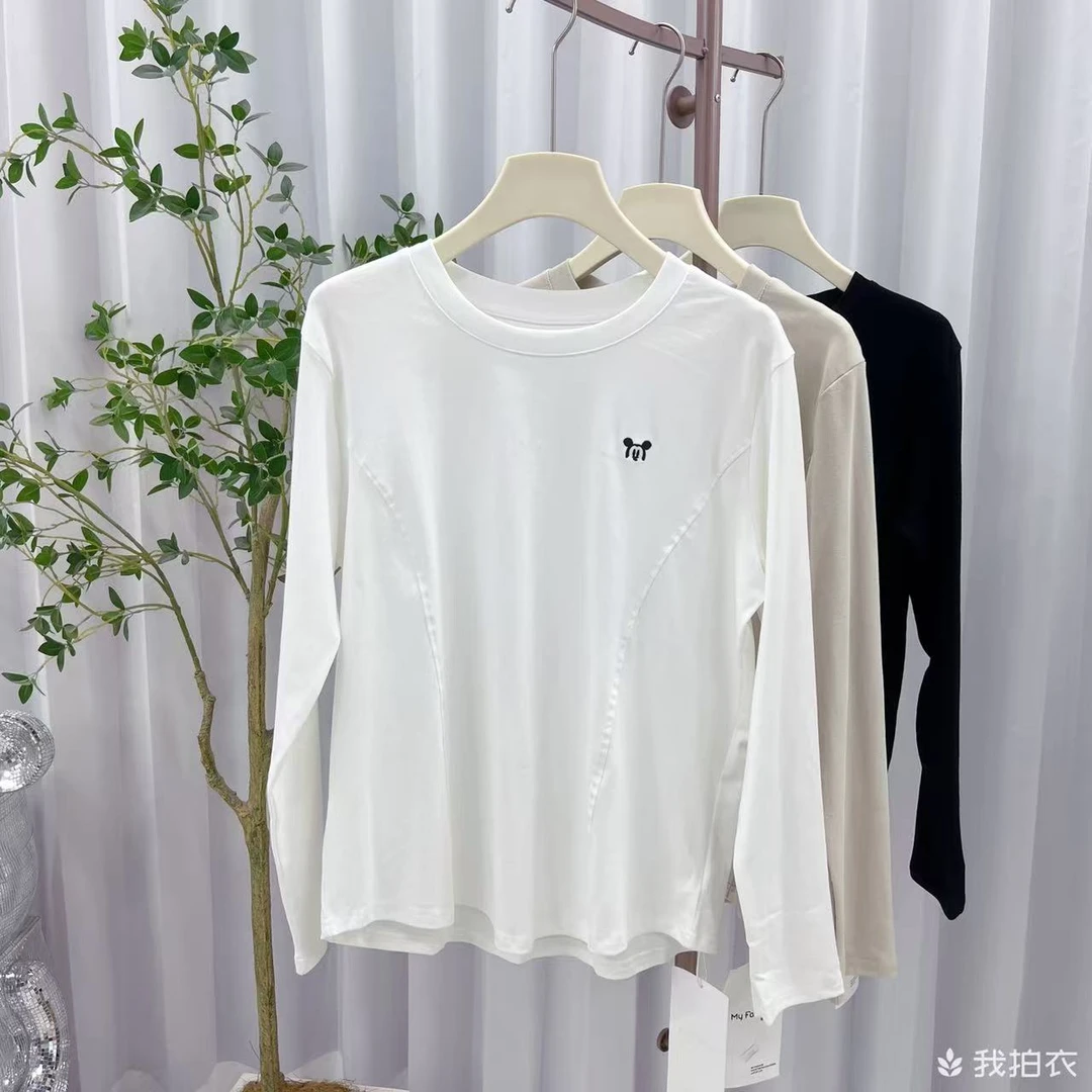 KJ新款刺绣米奇基础百搭宽松T恤