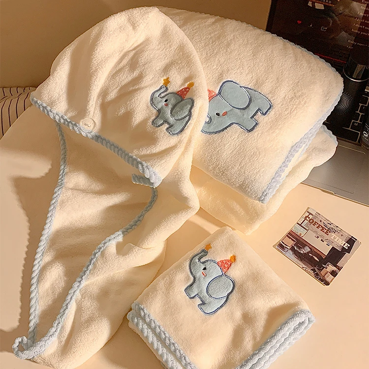 可爱小象浴巾毛2025新款浴裙浴袍可穿可裹吸水速干浴室洗澡m