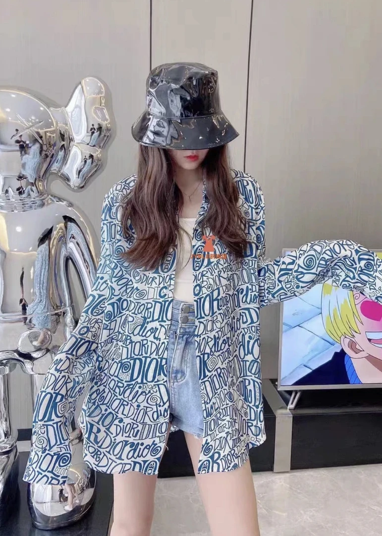 99新 DIOR/迪奥  aa3164 粘胶纤维 Shawn联名款满印男款长袖 41码