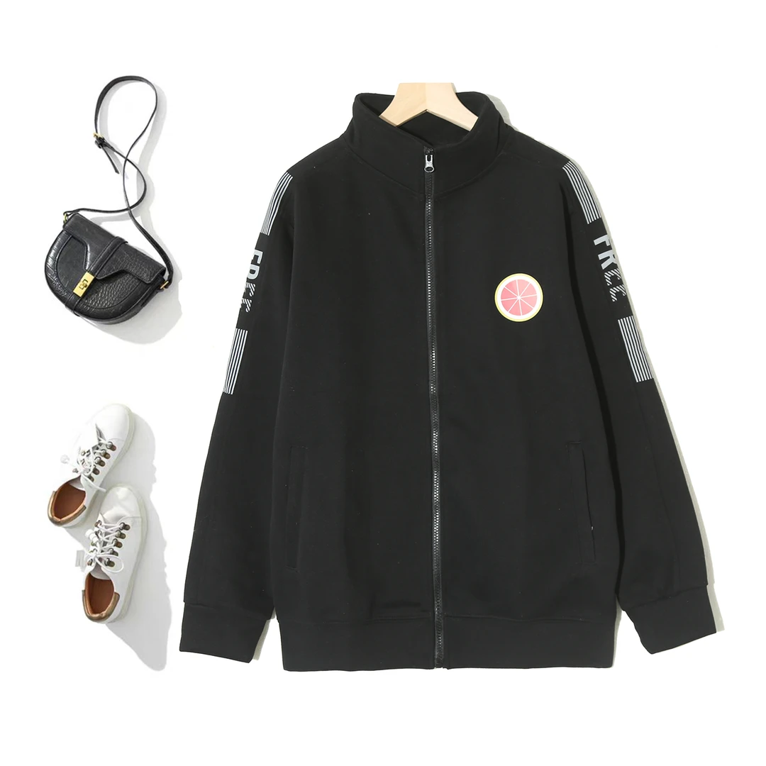 D男女同款时尚2025立领拉链春秋潮流休闲运动宽松外套P-2G347