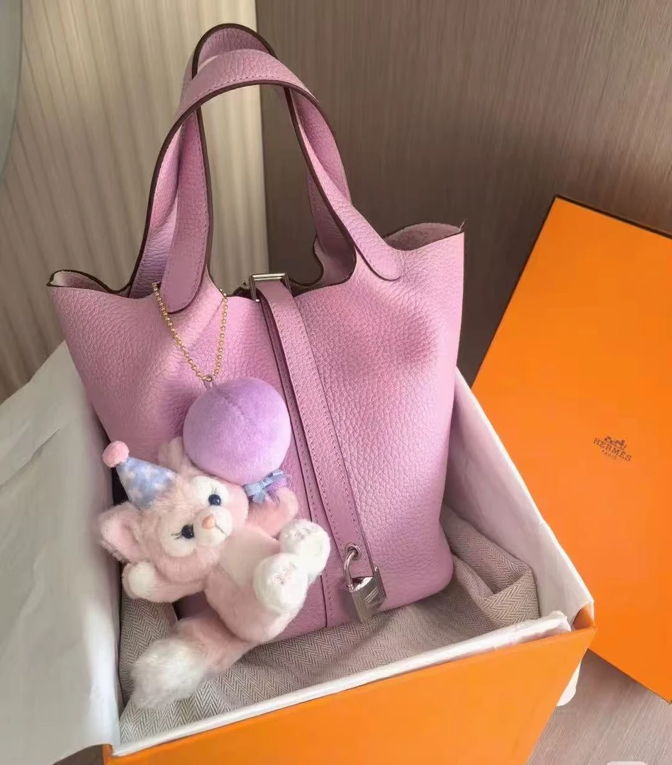 99新 Hermes/爱马仕 菜篮子包 粉色18/3333