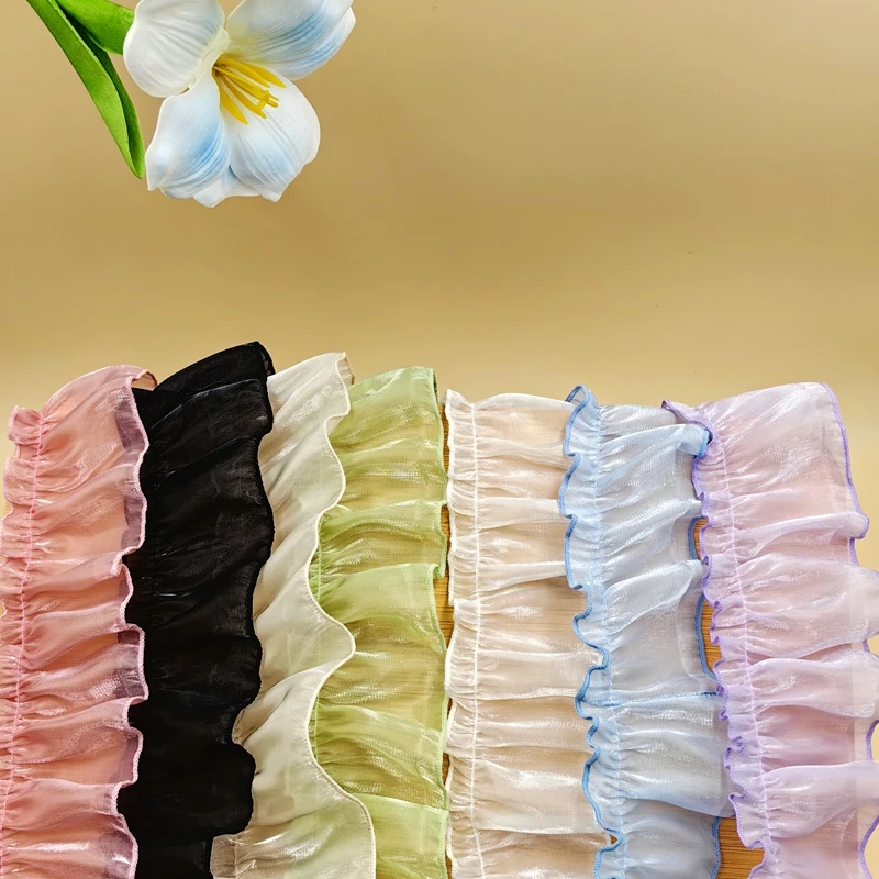 8色珠光花边丝带可用于痛包服装窗帘空调罩等手工diy蕾丝花边