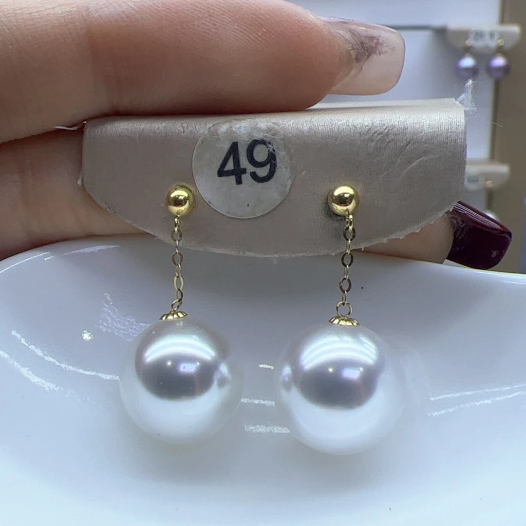 淡水珍珠耳饰18K金镶嵌