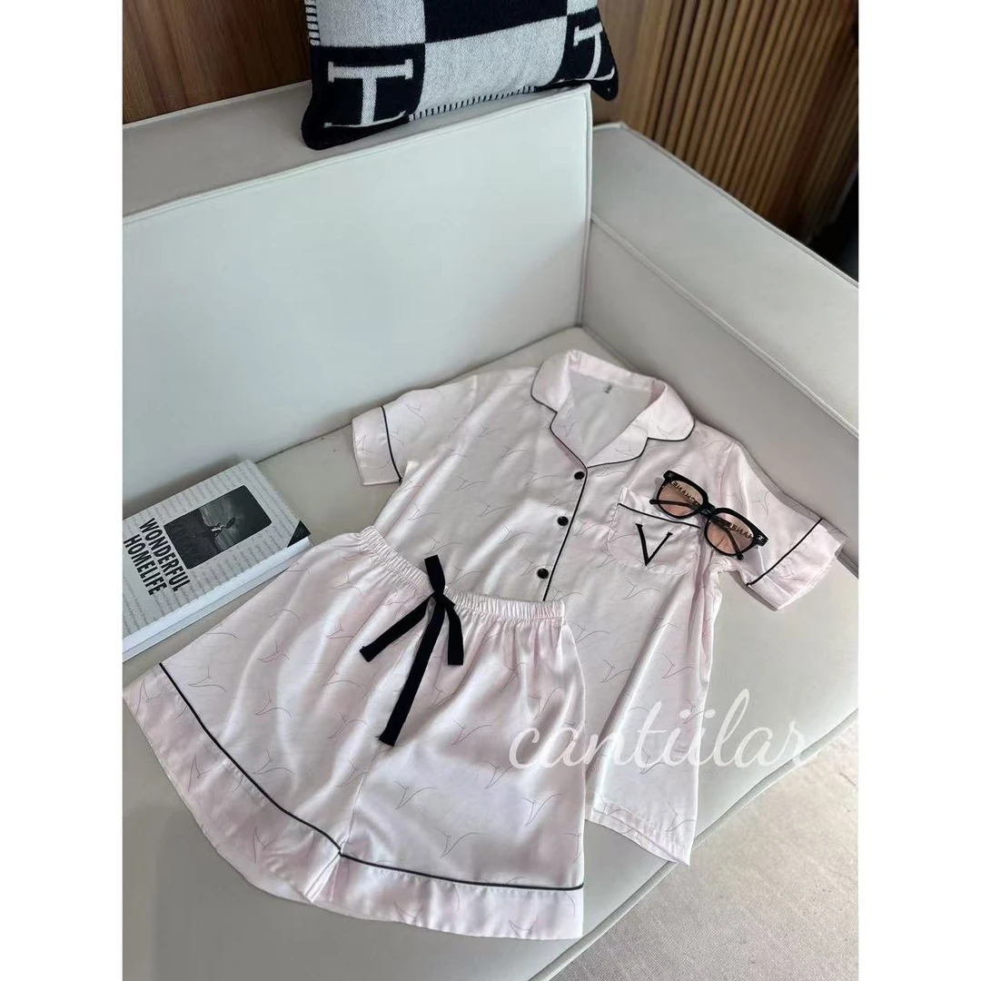 CANTIILAR “秘密睡衣”夏季凉感秘密短袖短裤睡衣套装   SY429