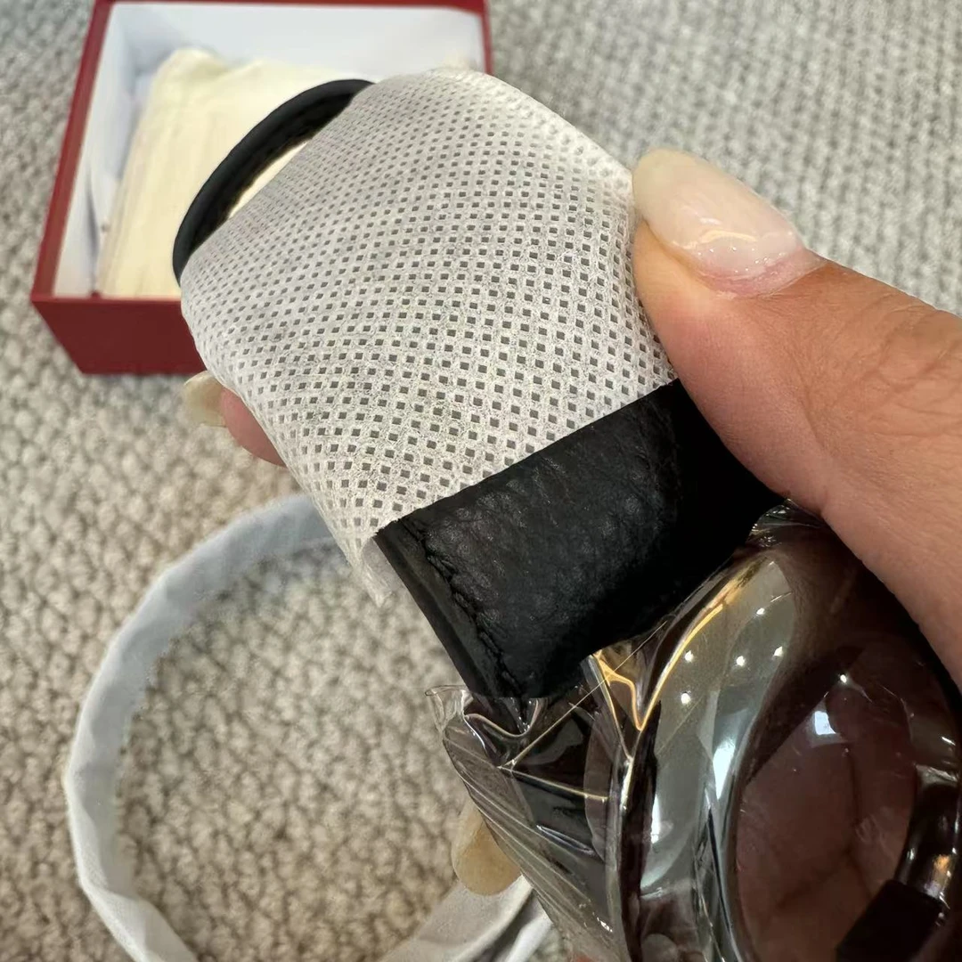 【花花严选】经典男士简约牛皮平滑扣黑色腰带