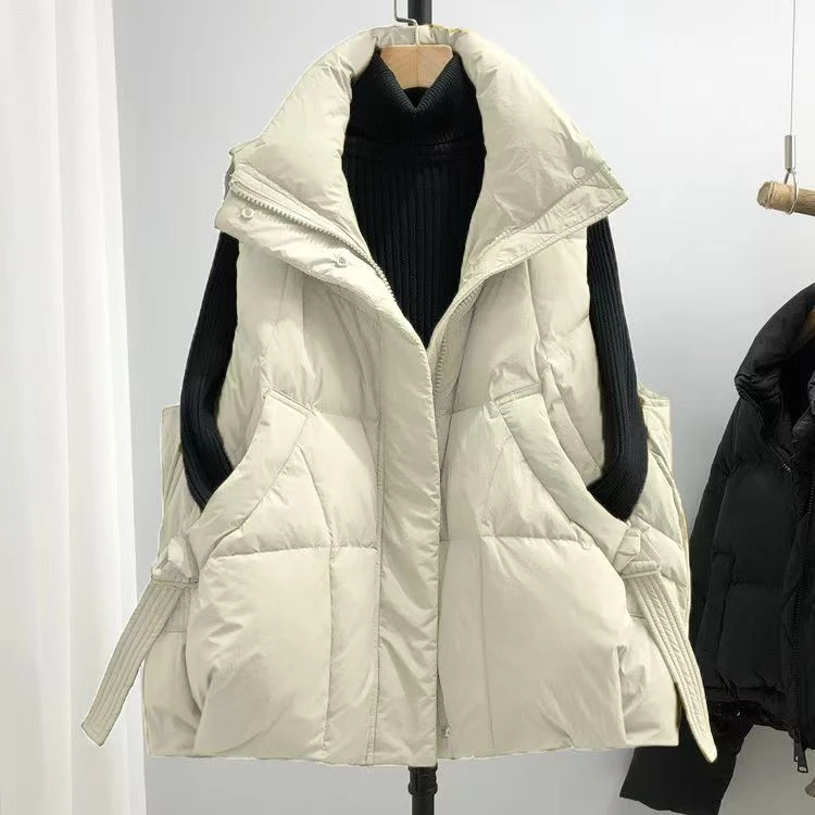 专柜折扣大码冬季马甲棉服外套女韩版宽松坎肩加厚外穿马夹