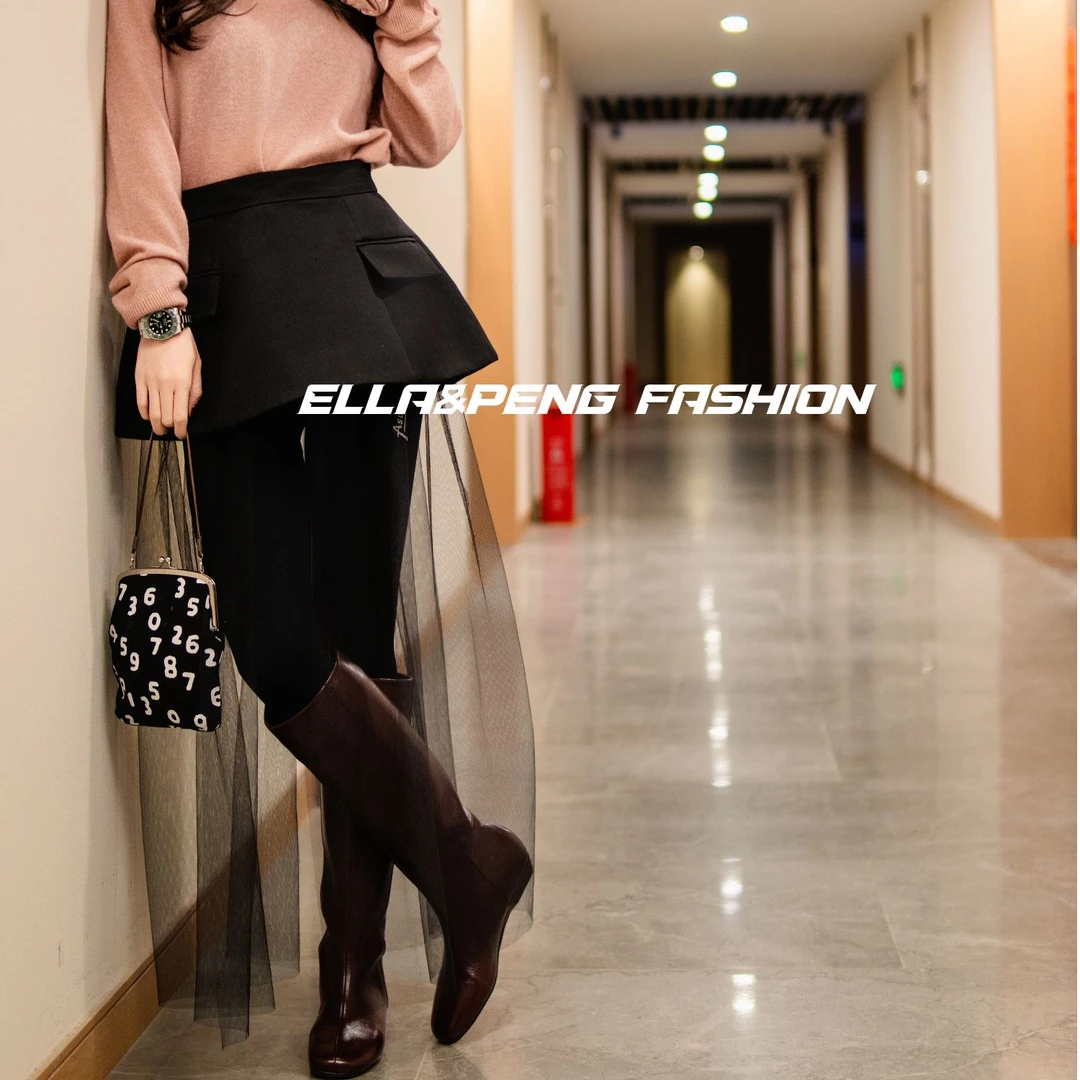 ELLA原创定制腰封+一片式黑纱裙组合百搭显瘦精致感叠穿减龄穿搭