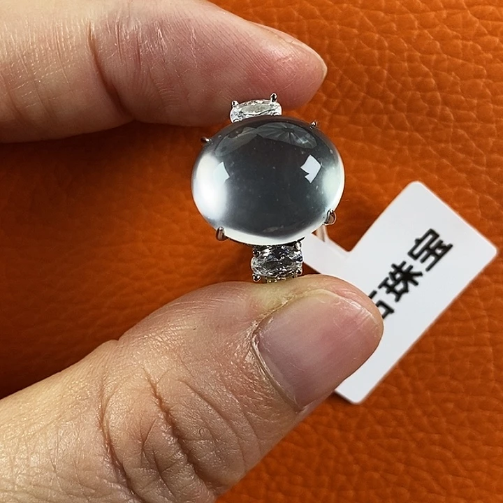 石英质玉银S925镀金镶嵌吊坠(不含链)