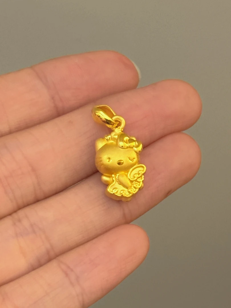 贝贝黄金 足金999 蓬蓬裙天使kt 素金 吊坠 102
