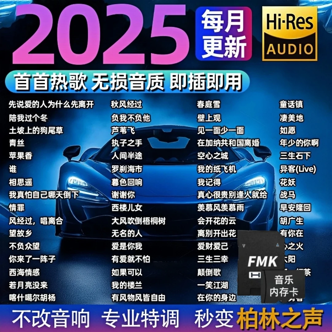 2025新款流行歌曲SD卡车载通用TF卡音乐内存卡奔驰奥迪大众专用卡